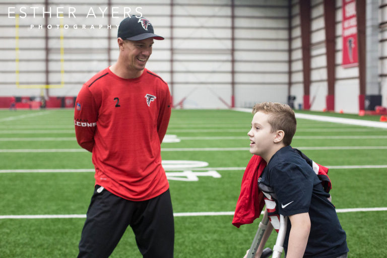 Dream on 3 kid with Atlanta Falcons quarterback Matt Ryan