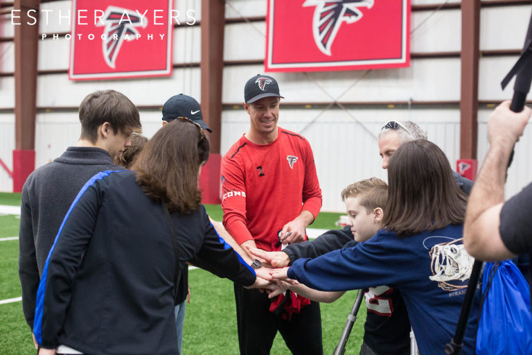 Dream on 3 kid with Atlanta Falcons quarterback Matt Ryan