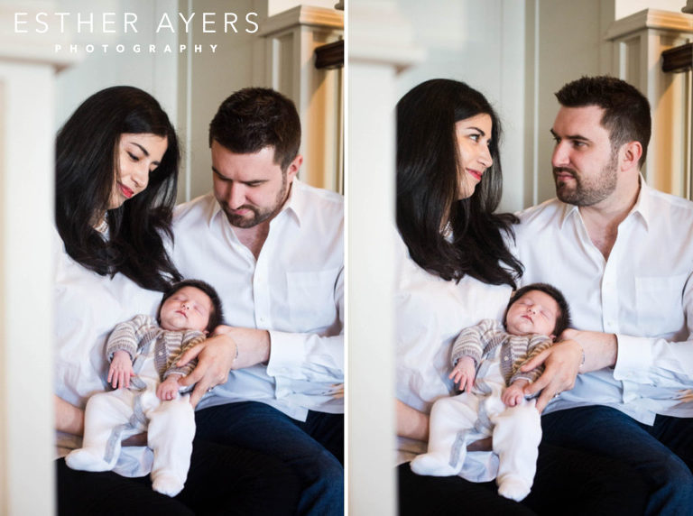 mom and dad with newborn baby boy